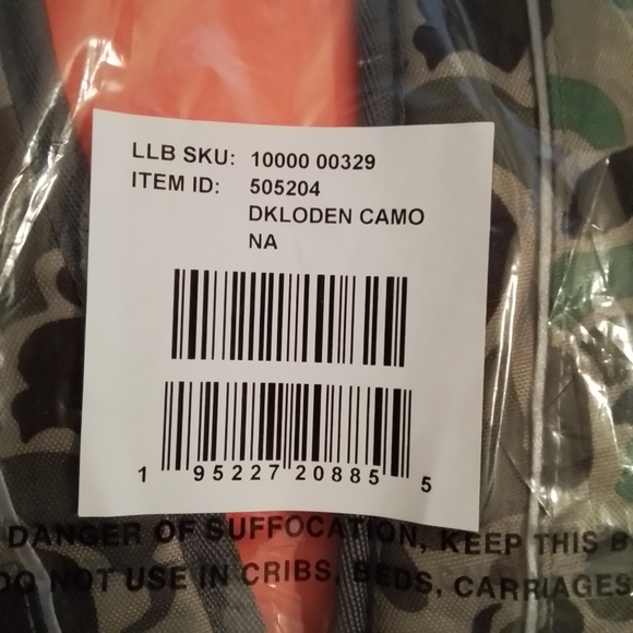 NWT L.L. Bean Explorer Backpack Print III Dark Loden Camo & Orange - Picture 10 of 11